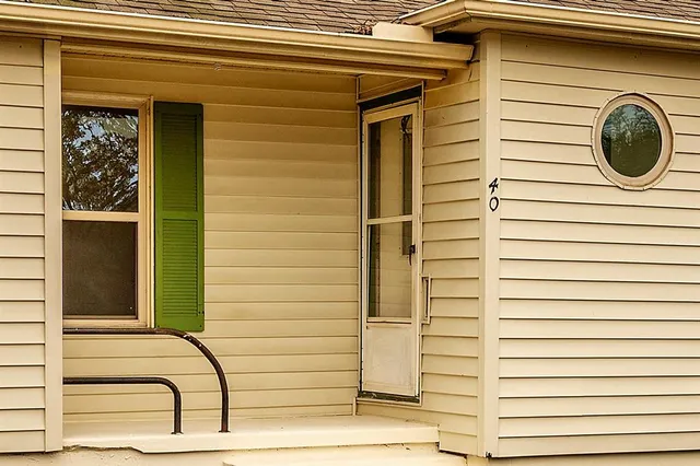 a view of a door of a house