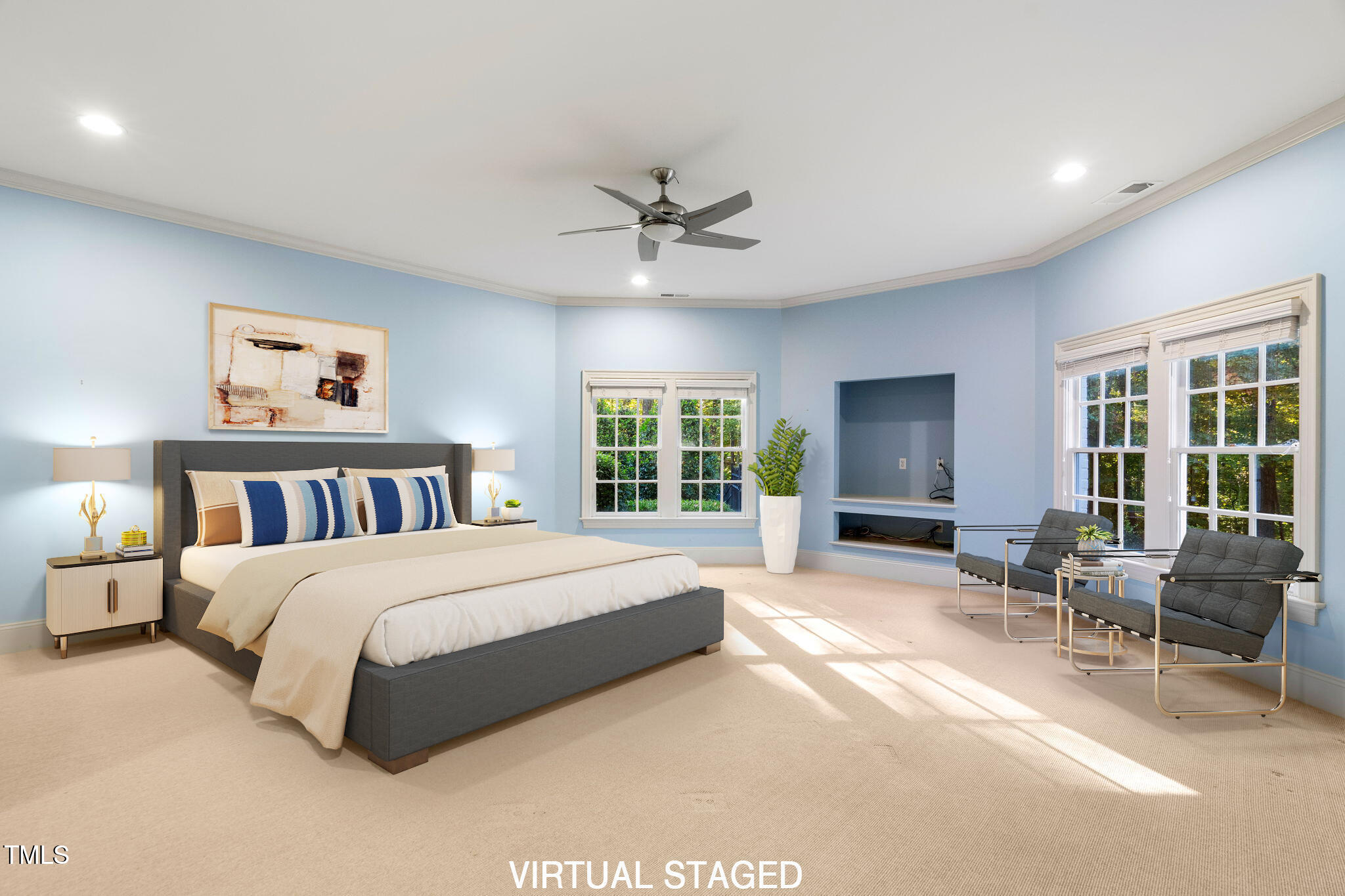 11201 Jonas Ridge Lane Raleigh, NC 27613 - Photo 57 of 79 In-law/teen suite featuring a sitting area, full bath with an oversized garden tub/shower, granite countertops, walk-in closet, linen closet, and double French doors leading to a covered patio