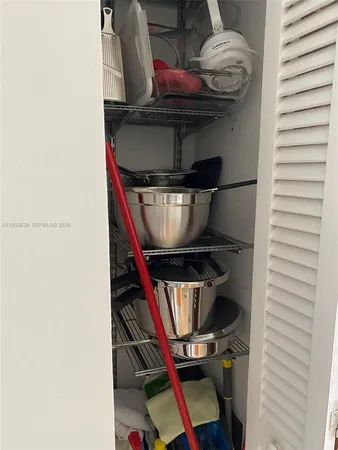 a close view of storage and utility room