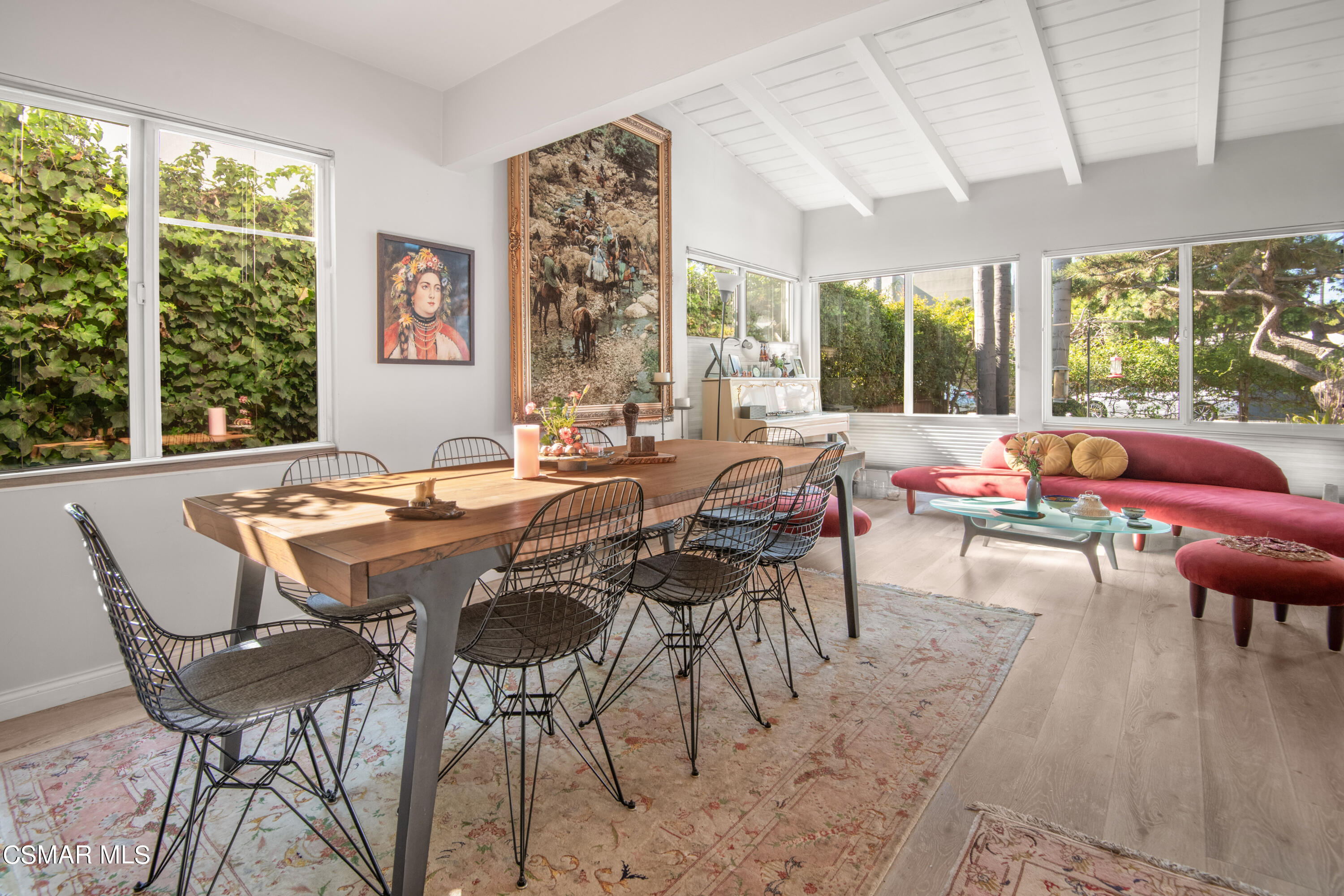 2420 Frey Avenue Venice, CA 90291 - Photo 8 of 24 a view of a dining room with furniture large windows and wooden floor