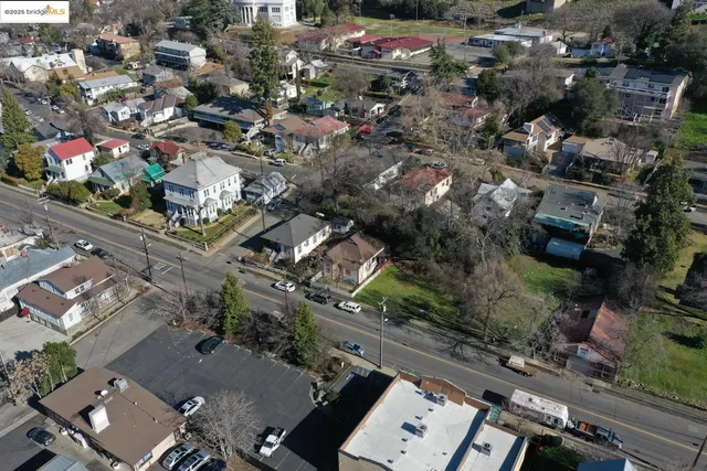 an aerial view of a city