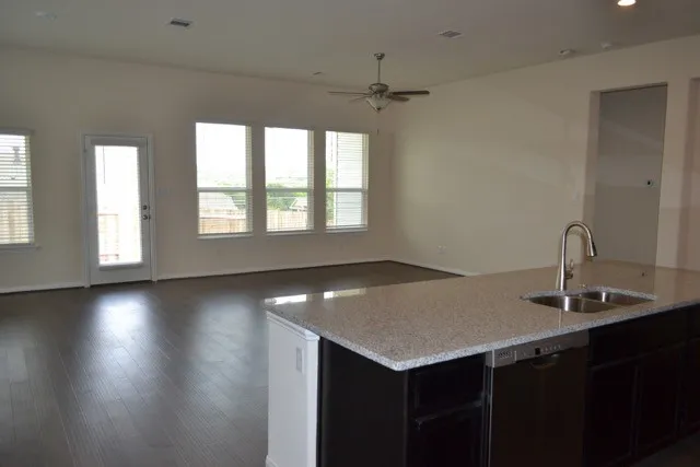 a view of a porch with a backyard