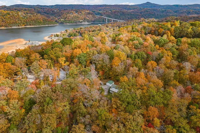 view of a lake with houses