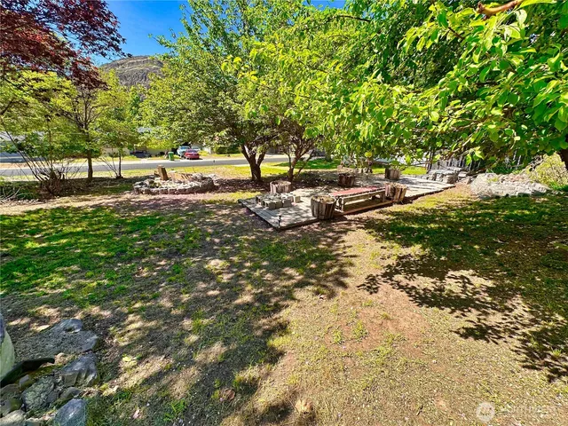 a view of yard with green space