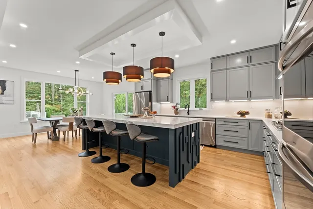a kitchen with lots of counter top space