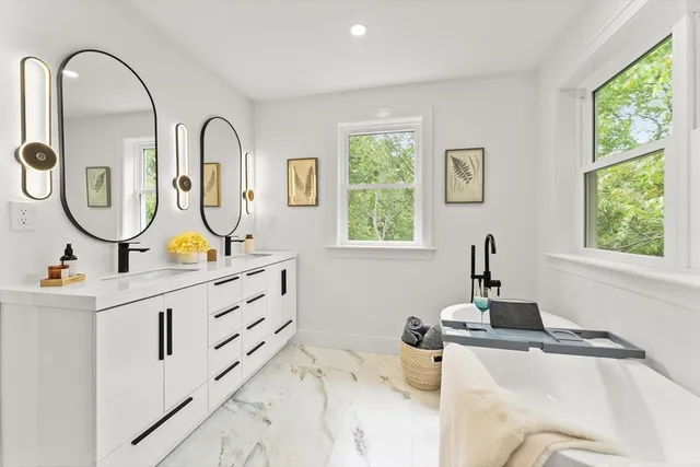 a view of two mirror with window