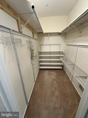 a view of an empty walk in closet