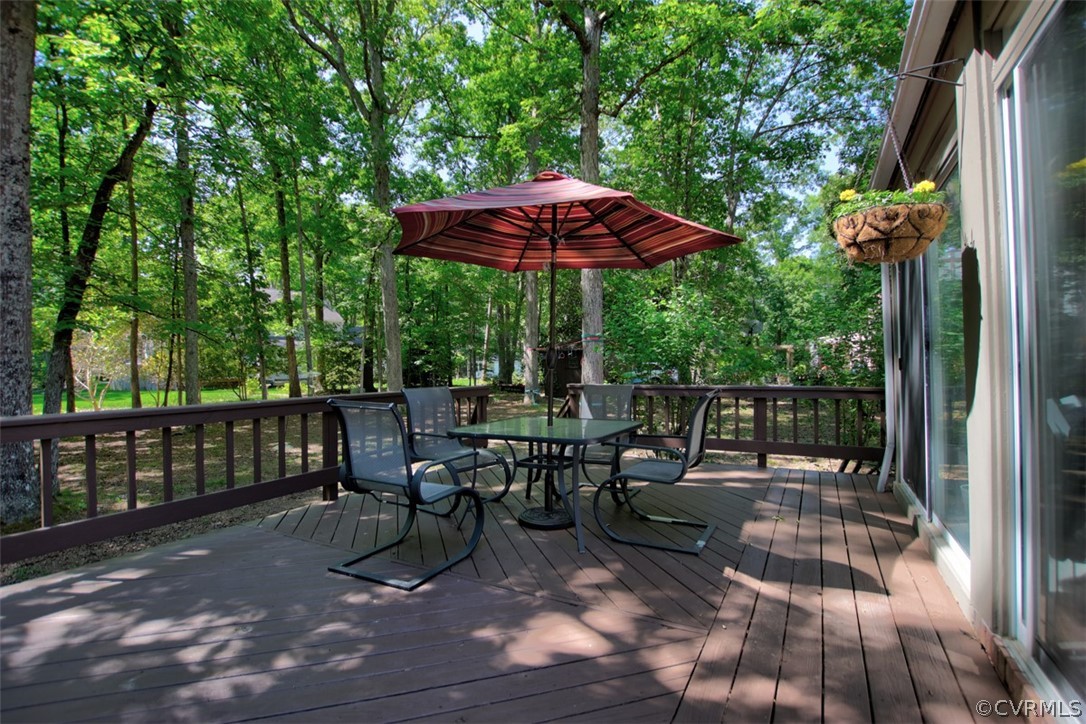 13711 Elmstead Road Midlothian, VA 23113 - Photo 27 of 47 a view of backyard with outdoor seating and trees