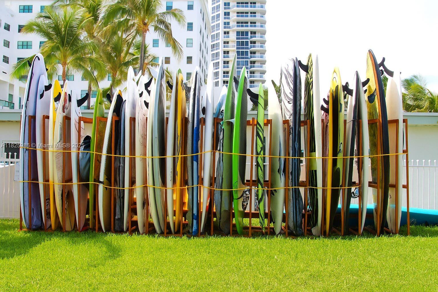 6301 Collins Avenue, Unit 1005 Miami Beach, FL 33141 - Photo 22 of 35 a view of a apartment with a yard and potted plants