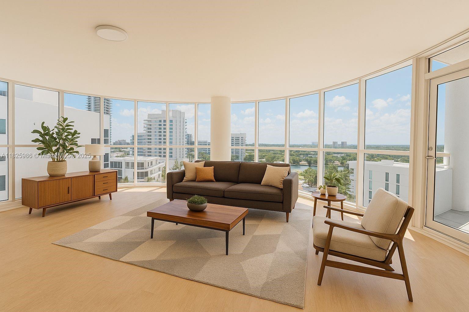 6301 Collins Avenue, Unit 1005 Miami Beach, FL 33141 - Photo 5 of 35 a living room with furniture and a large window