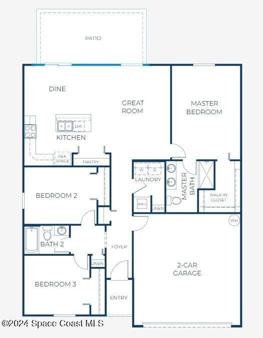 549 Hallmark Street Southeast Palm Bay, FL 32909 - Photo 39 of 39 1443 Floor Plan with Extended Patio - Me