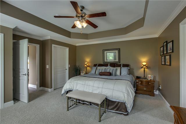 369 Truman Road West Franklin, TN 37064 - Photo 9 of 20 THE MASTER IS LOCATED ON THE MAIN LEVEL AND FEATURES A TRAY CEILING, CROWN, 2" BLINDS, 2 WALK-IN CLOSETS AND OVERLOOKS THE PATIO & BACKYARD