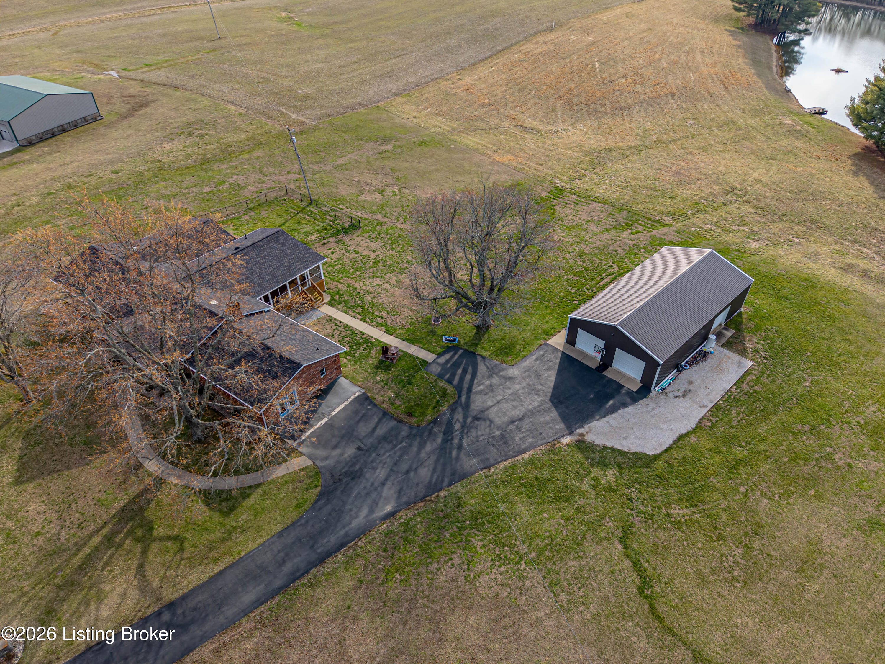 1209 Hansborough Road Cecilia, KY 42724 - Photo 5 of 101 AERIAL VIEW OF PROPERTY WITH LAKE