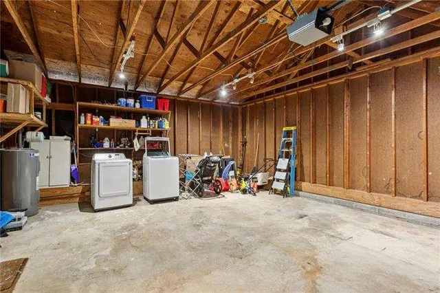 a view of a storage room with shelves