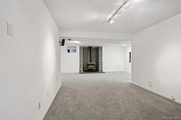 an empty room with a natural light