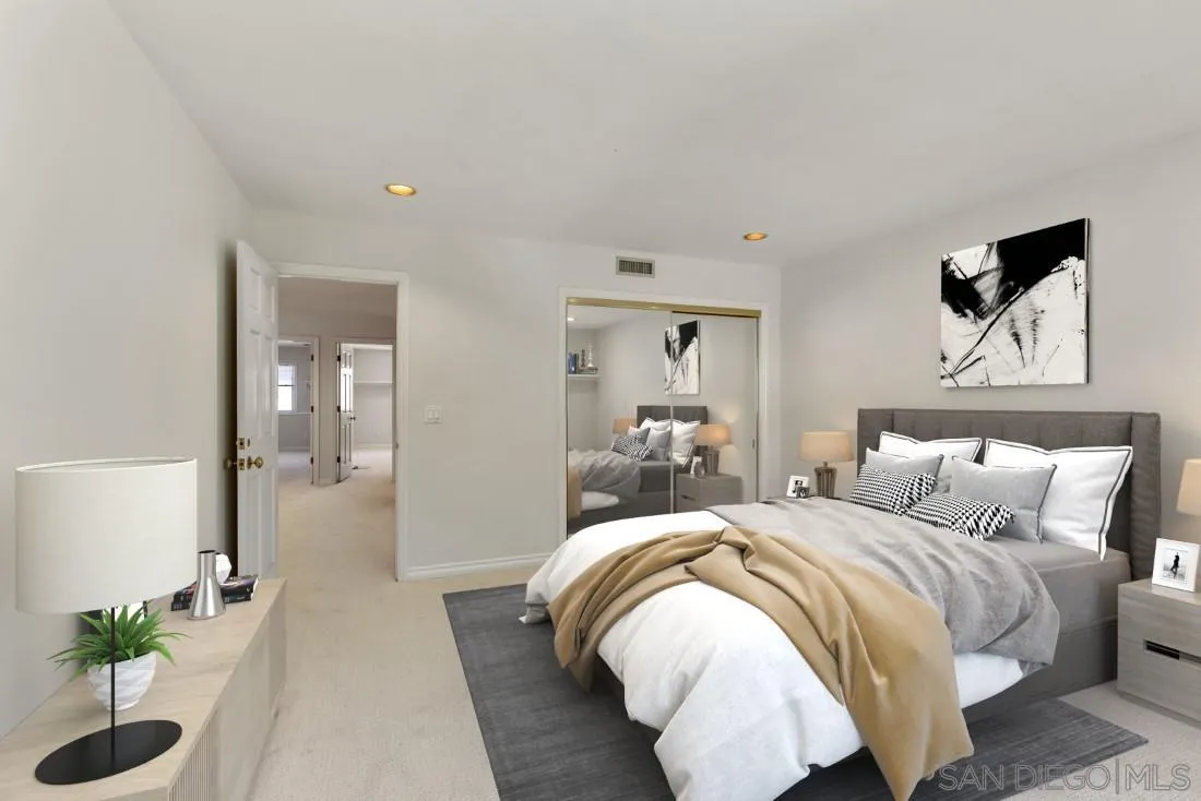 13260 Glen Circle Road Poway, CA 92064 - Photo 30 of 53 a bedroom with double bed and a potted plant