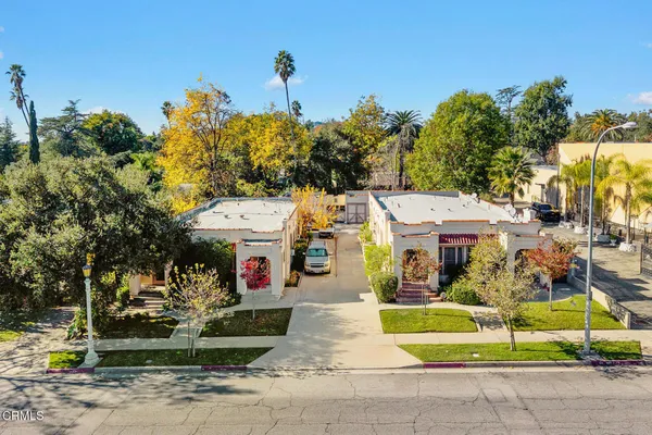an aerial view of multiple house