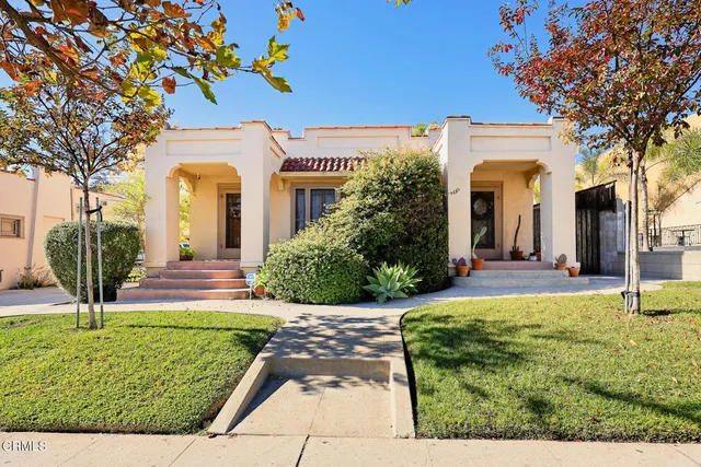a view of a house with garden