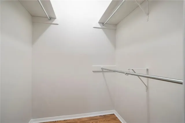 a view of small space with racks on the wall