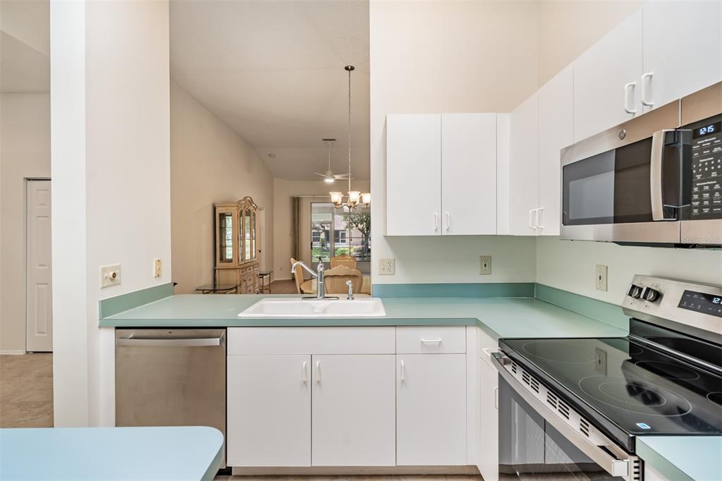 4504 Connery Court Palm Harbor, FL 34685 - Photo 9 of 33 a kitchen with a sink stove and microwave