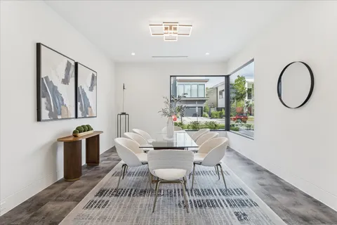 a living room with a couch and a table