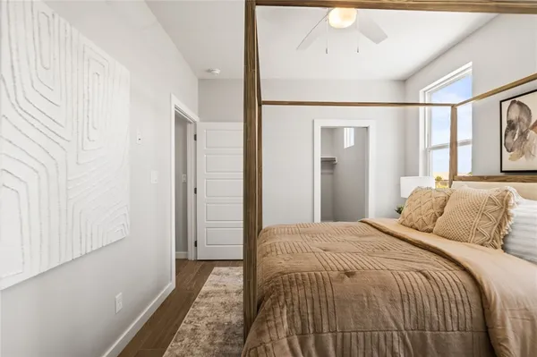 a view of small space with racks on the wall