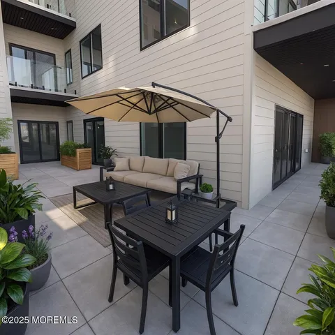 an aerial view of a building