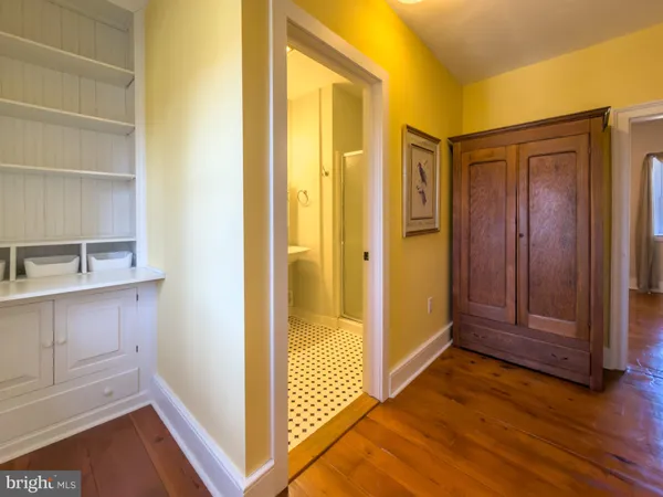 a view of a brick house with an empty room