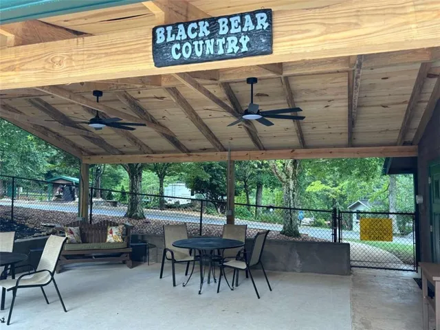 a view of outdoor space with seating area