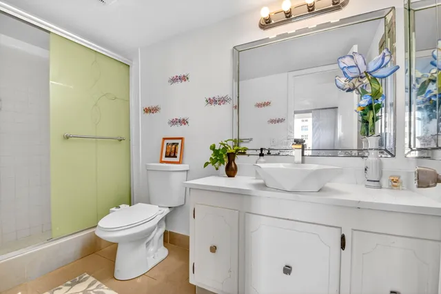 a bathroom with a shower