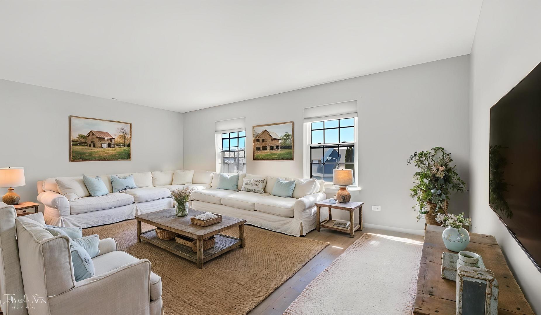 420 Raintree Drive Oswego, IL 60543 - Photo 36 of 51 a living room with furniture potted plant and a flat screen tv