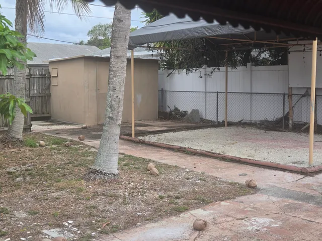 a backyard of a house