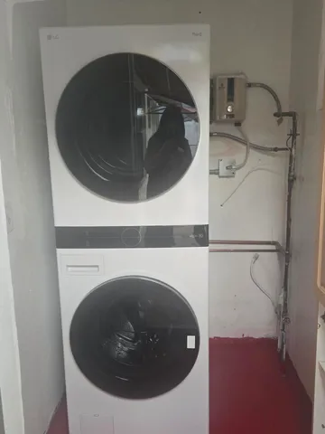 a utility room with a washer and dryer