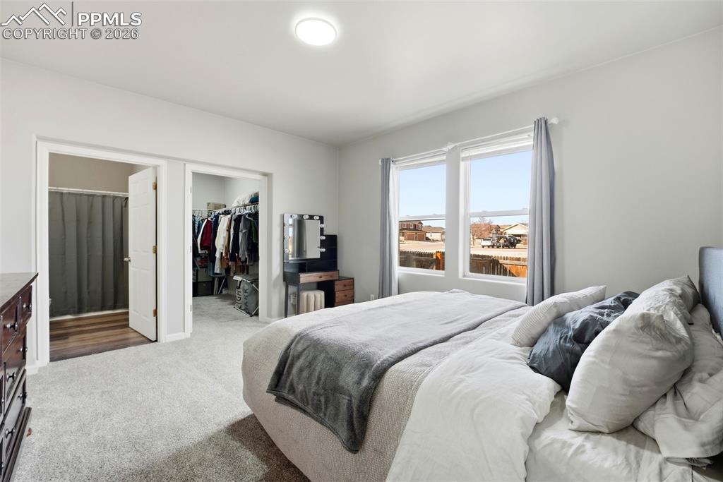 6535 Gelbvieh Road Peyton, CO 80831 - Photo 17 of 41 Bedroom with a spacious closet and dark carpet