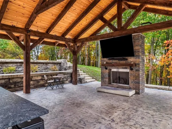 a view of outdoor space with seating area