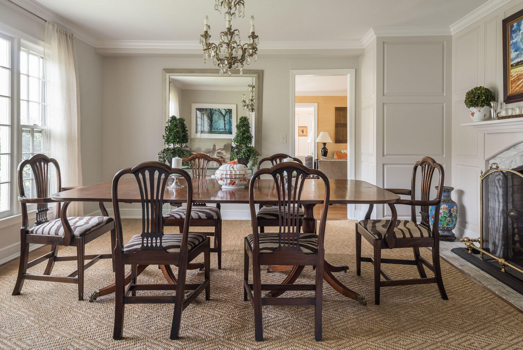 110 Goodwives River Road Darien, CT 06820 - Photo 16 of 23 a view of a dining room with furniture window and wooden floor