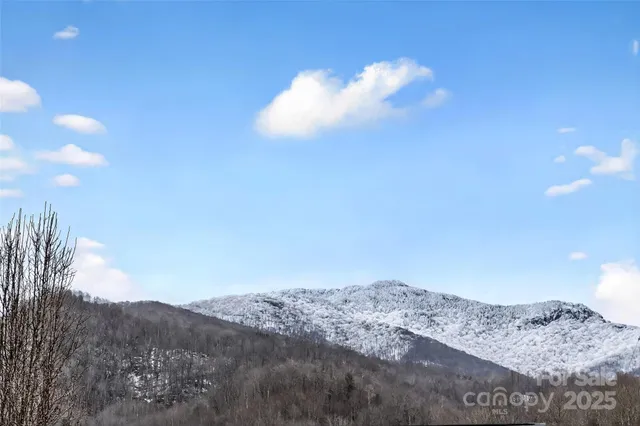 a view of a big room with mountain view