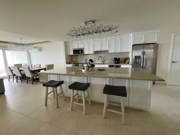 a view of a city and an ocean