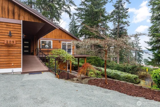 a view of backyard of house