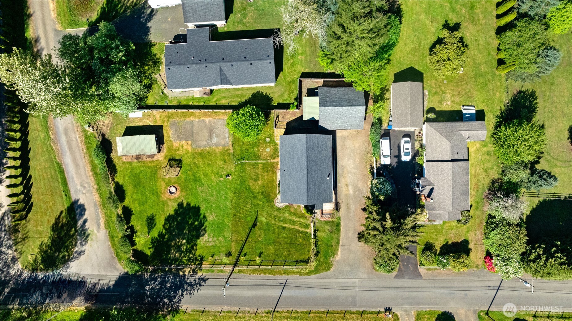 43 Camp Creek Road Montesano, WA 98563 - Photo 24 of 32 an aerial view of a house with a garden