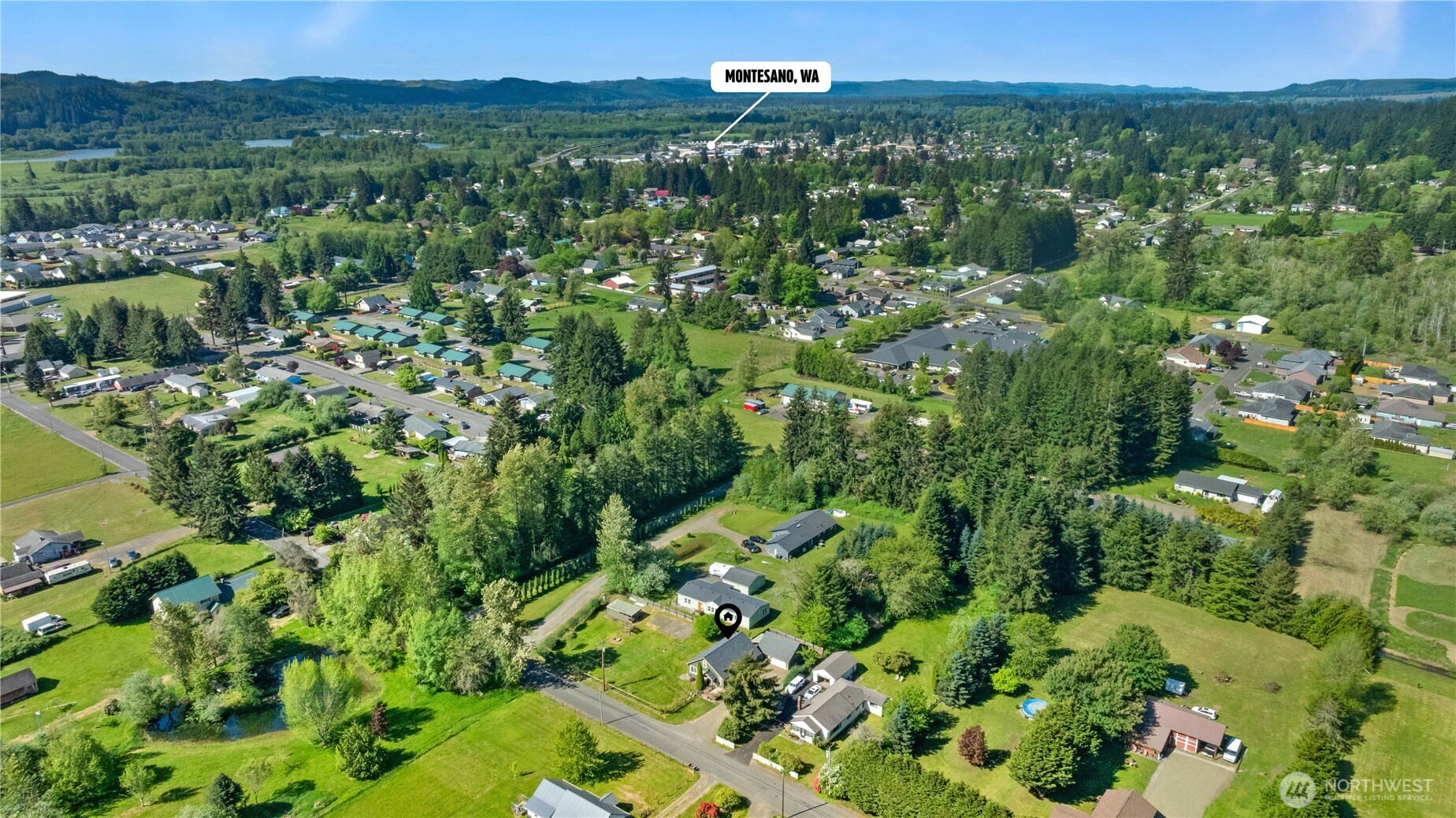 43 Camp Creek Road Montesano, WA 98563 - Photo 27 of 32 an aerial view of a houses with a yard