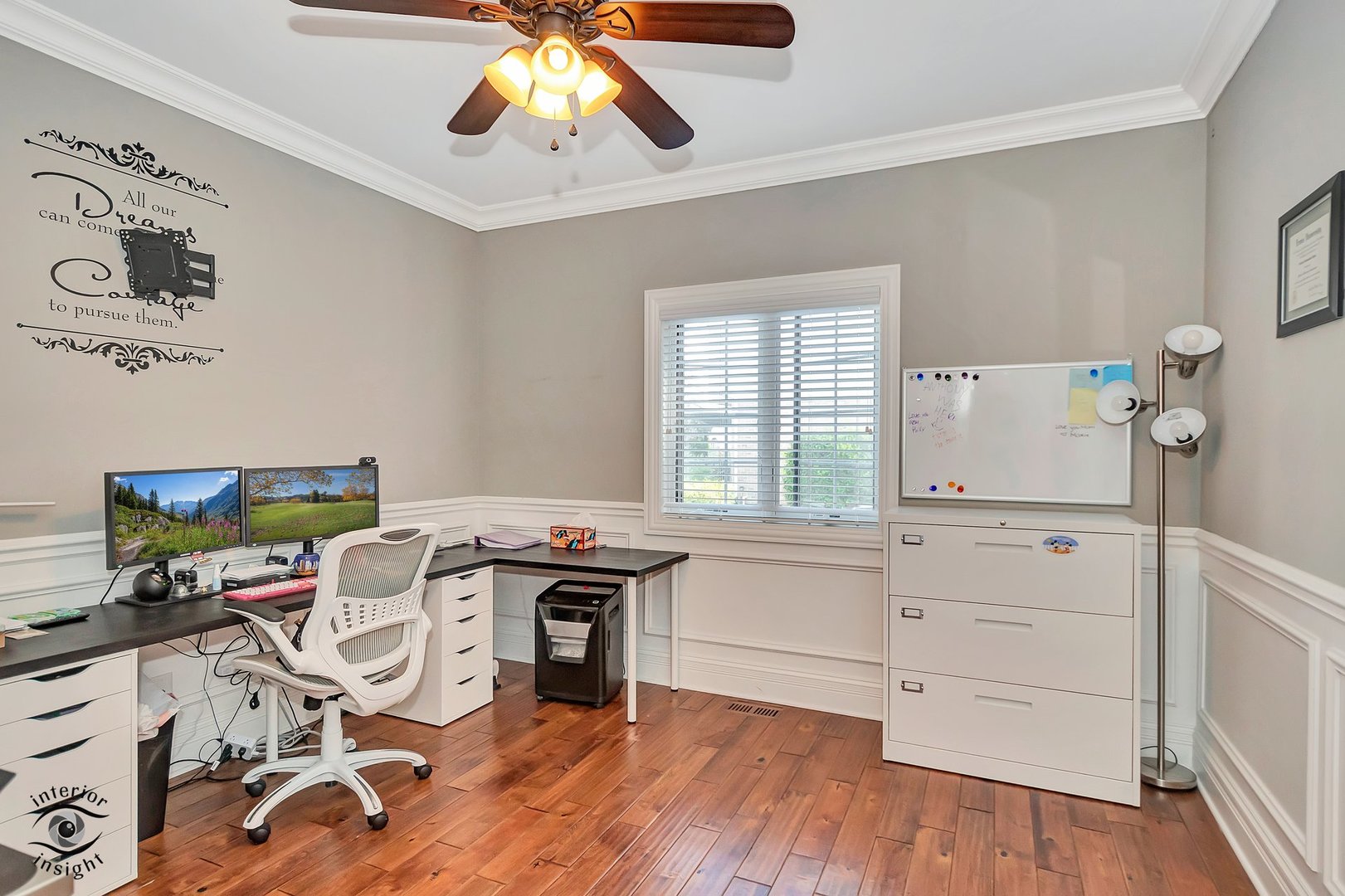 13754 Memorial Drive Manhattan, IL 60442 - Photo 14 of 37 a view of a workspace with furniture and a wooden floor