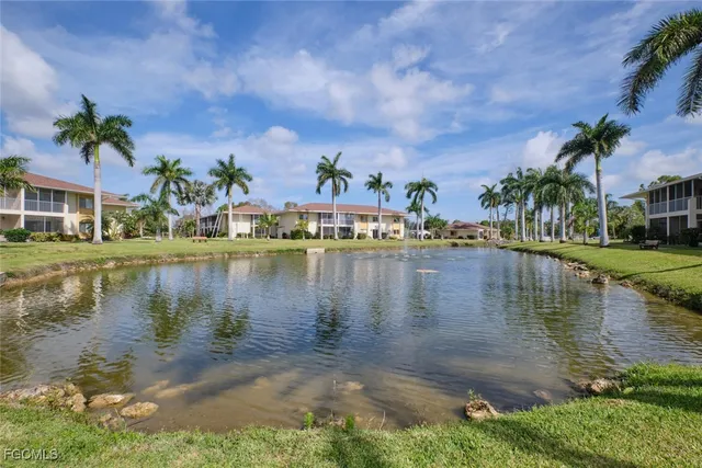 a view of a lake with houses