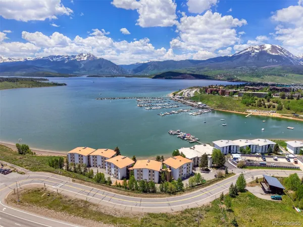 a view of a lake with a mountain