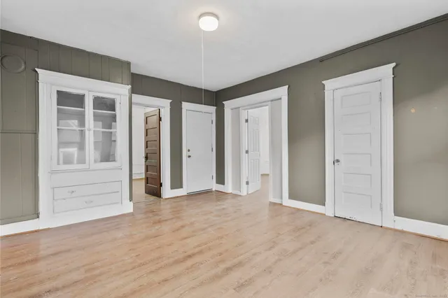 wooden floor and windows in a room