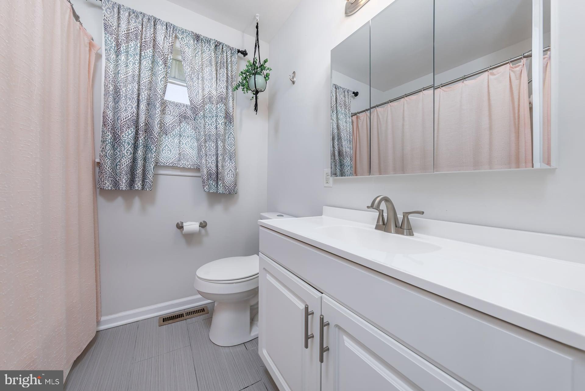 1203 Cedar Drive Pine Hill, NJ 08021 - Photo 15 of 19 a bathroom with a sink a toilet and a mirror