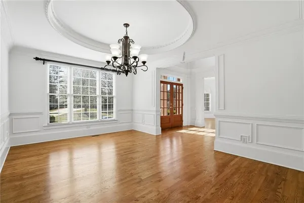 a view of a kitchen cabinets and a granite counter top