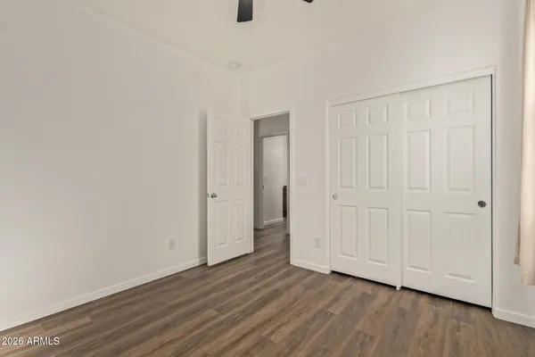 a view of a livingroom with wooden floor