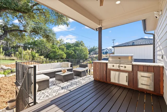 a outdoor view with a sitting space