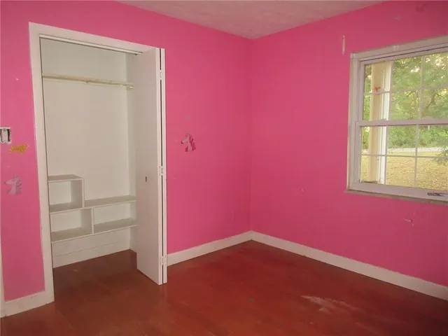 an empty room with a window